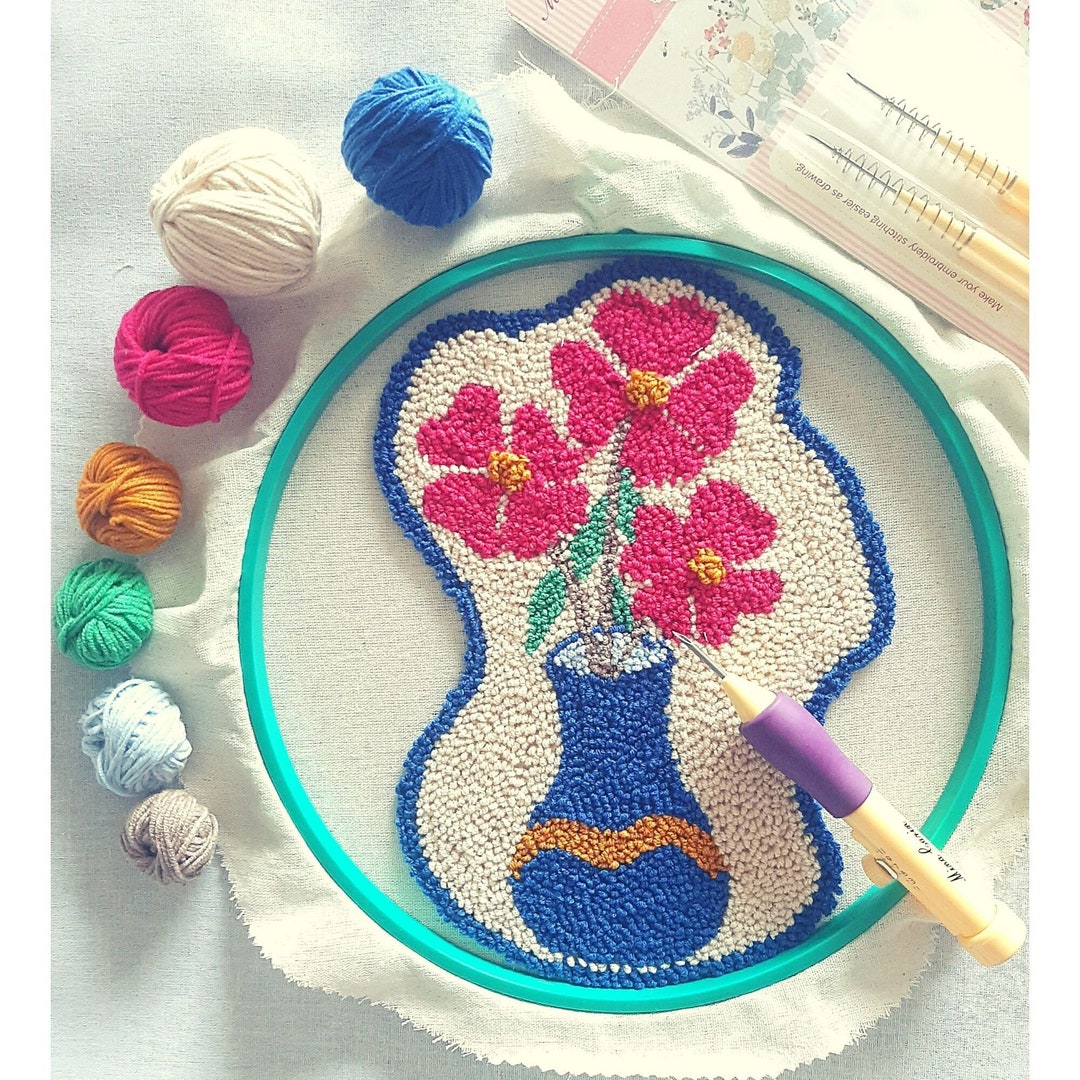 Punch Needle Kit for Beginners, Mothers Day Gift for Mom, Flower Vase ...