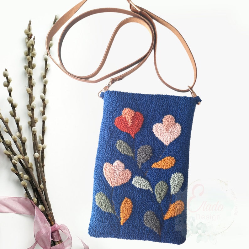 Punch Needle Bag Punch Needle Embroidered Mini Crossbody Etsy