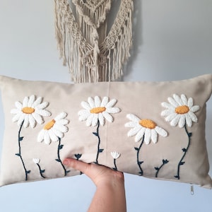 Urlaub Wohnkultur, Punch Needle Stickerei Kissenbezug, Einzigartiges Geschenk für Frauen, Hostessen Geschenkideen, Handgemachtes Geschenk für Mama