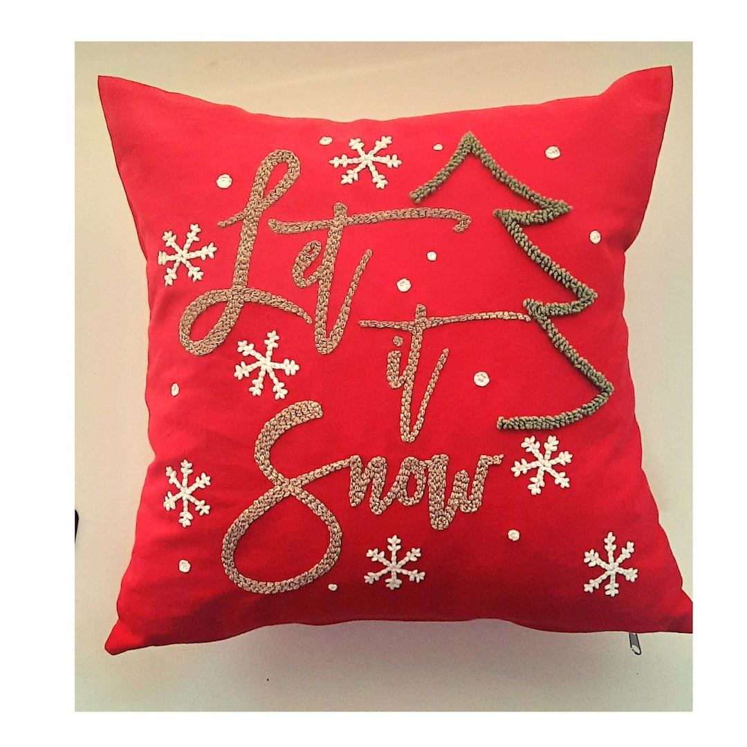 Let It Snow Pillow Cover Christmas Pillow Luxury Home Decor Etsy