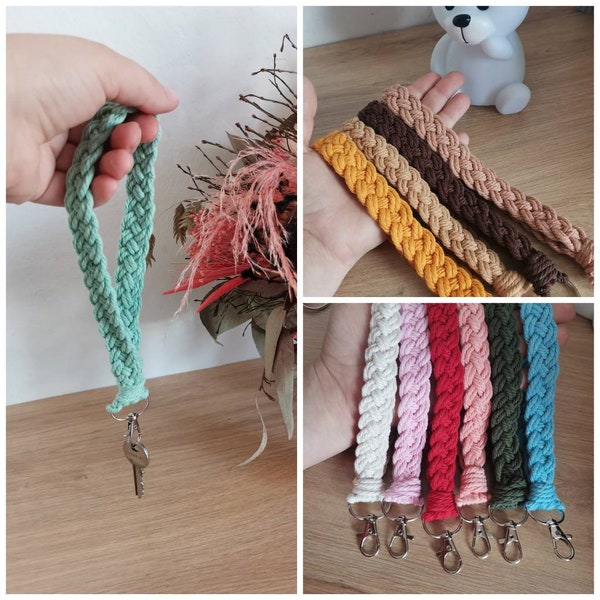 Porte clef macramé, porte clé bracelet