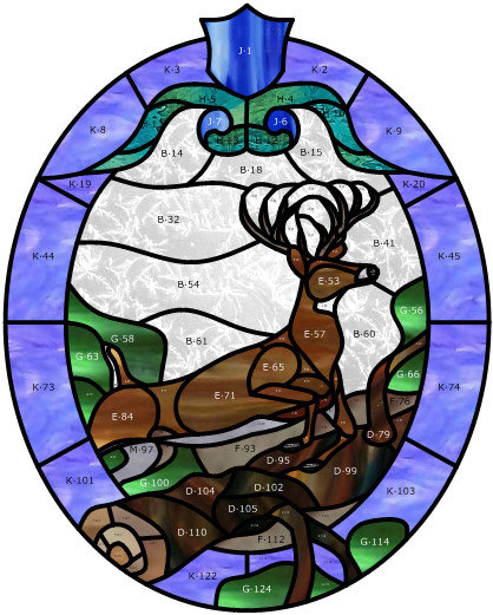 Deer Stained Glass Pattern PDF Digital - Etsy