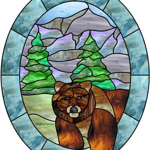 GoldFox Artistry, Bergsgrizzlybjörn, Mönster för målat glas PDF-nedladdning
