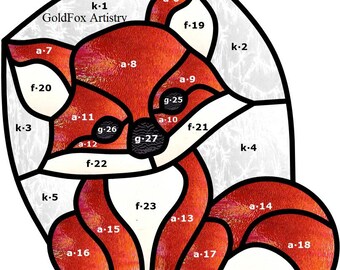 GoldFox Artistry, Suncatcher, Cute Animal-serie, The Fox, pdf-downloadpatroon