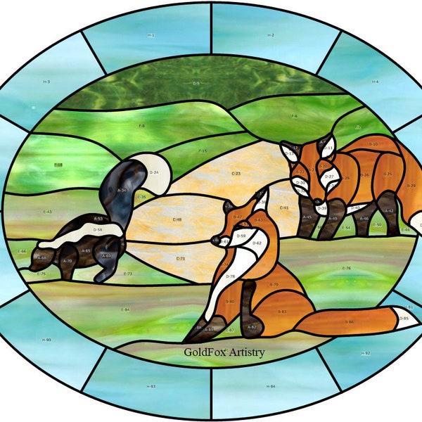 Fox Stained Glass Pattern Etsy Canada