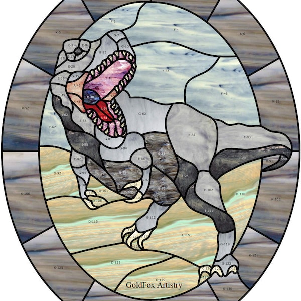 Stained Glass Dinosaur Etsy