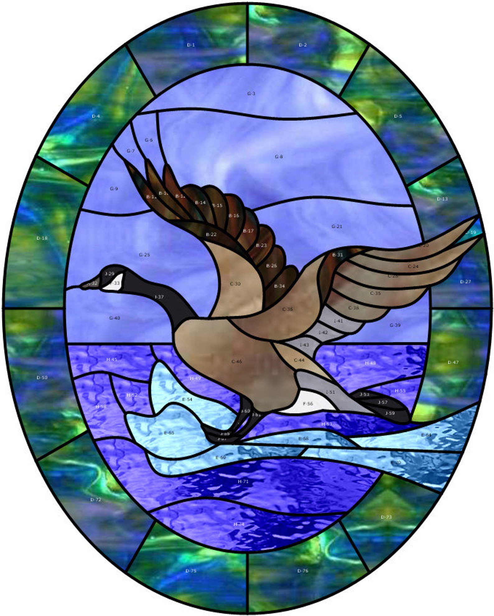 Canadian Goose Stained Glass Pattern PDF Digital Etsy