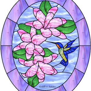 GoldFox Artistry, Hummingbird Dannie, Stained Glass Pattern, PDF download