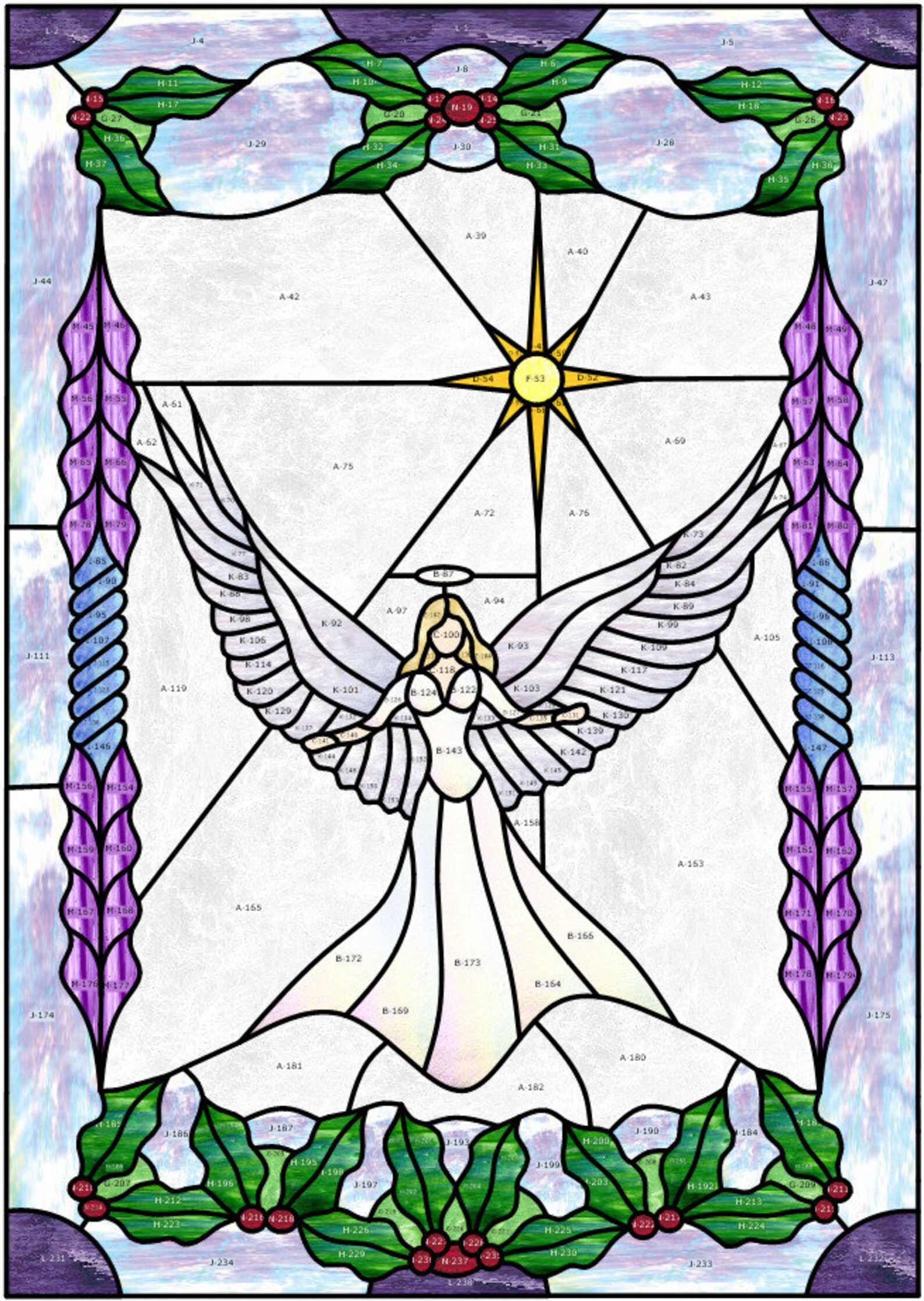 Christmas Angel Stained Glass Pattern Download Digital - Etsy