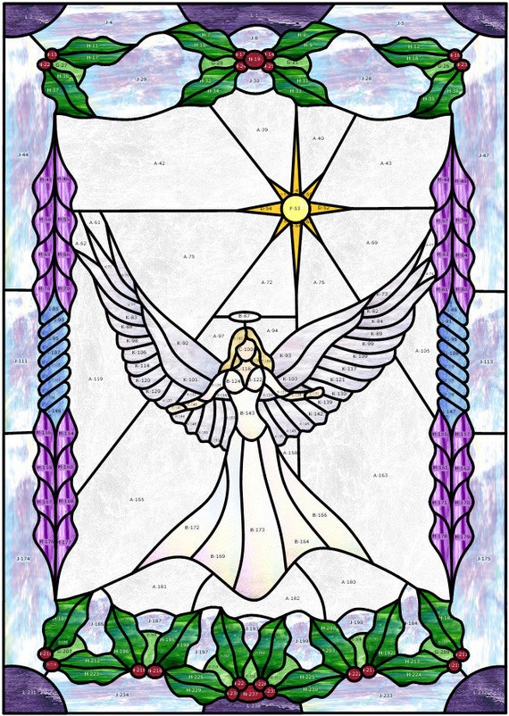 Christmas Angel Stained Glass Pattern Download Digital | Etsy