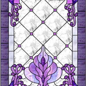 GoldFox Artistry, Stained glass Victorian like panel window in Purple Pattern PDF download