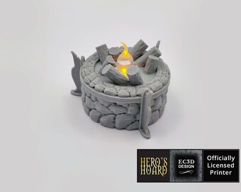 Large Stone Brazier for Gaming Terrain & Scenery (28-32mm Scale)