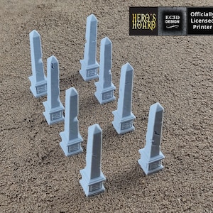8 Ägyptische Obelisken für Gaming Gelände & Landschaft (28 mm-32 mm Skala)