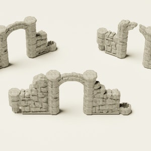 Dungeon Sticks - Ruined Stone Walls (starlink) - 28mm Terrain - Etsy