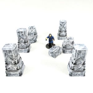 Set of Carved Stone Pillars for Gaming Terrain & Scenery (28mm-32mm scale)
