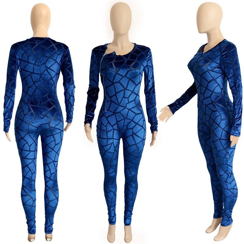 High Neck Long Sleeve Mesh Bodycon Jumpsuit