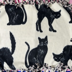 Halloween Cat Fleece Blanket Etsy