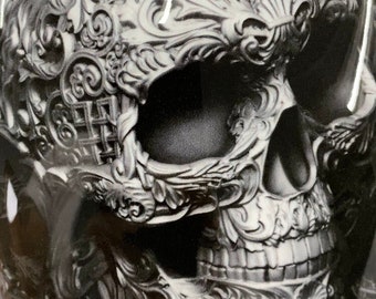 Scrollwork Skulls - Custom Harley Horn Cover