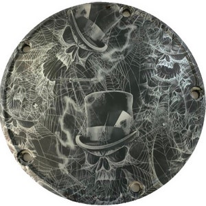 Custom Derby Cover - Top Hat Skulls