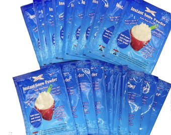 20 Packs Instant Snow Powder: Create 40 Cups of Fluffy Fake Snow for Holiday Decor, Sensory Play, Stocking Stuffers, and Party Goody Bags