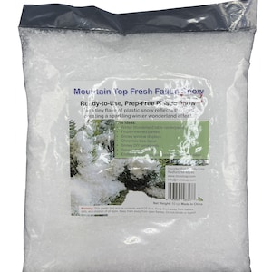 Plastic Artificial Snow Ready to Use 10 Oz. Winter Decorations, Crafting, Holiday Displays With Fake Snow, Décor Art Crafty Snow, Faux Snow