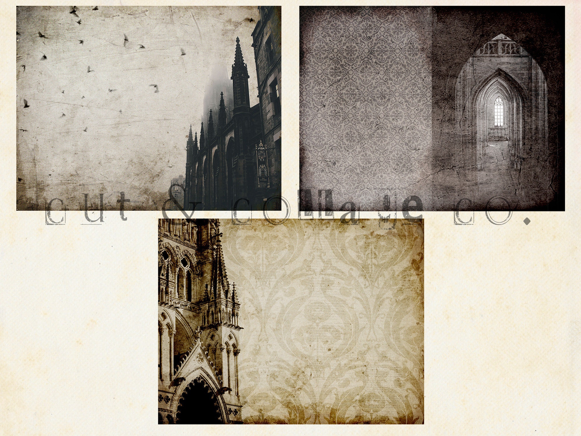 Gothic Architecture Printable Junk Journal Papers, Vintage Inspired ...