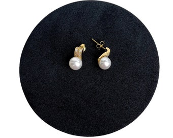 Large Baroque Pearl Earrings | Gold Freshwater Pearl