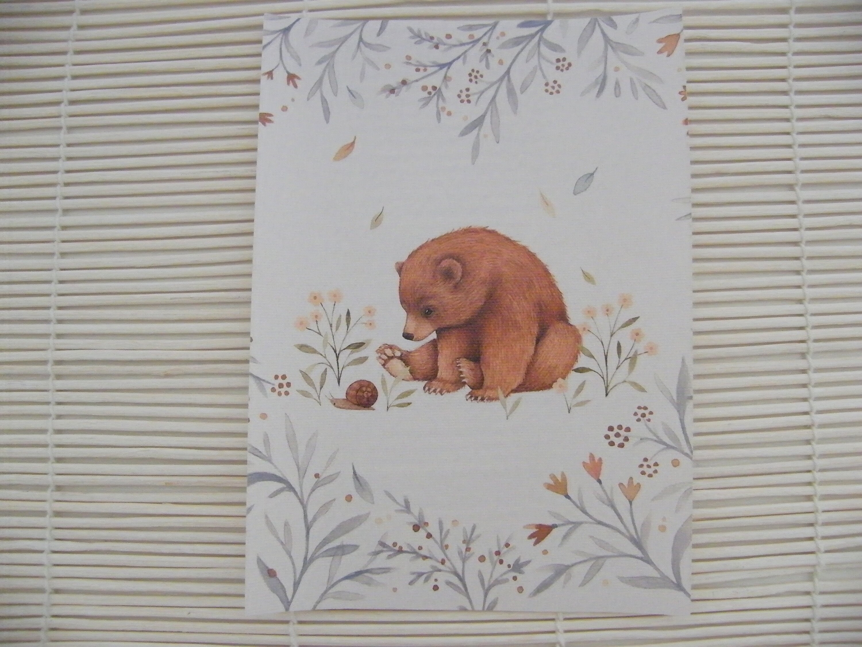 Toile Imprimée, Ourson, Animaux de La Forêt