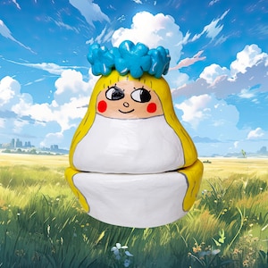 Fee Amalka Schmuckschatulle, handgefertigt, Schmuckschatulle, Aufbewahrung, Schmuckschatulle, Tonfigur, Skulptur, Aufbewahrungsbox