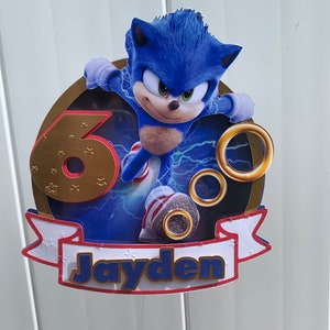 Sonic topper|custom name and age|boy party