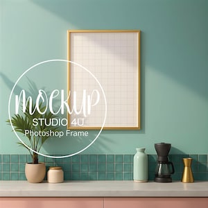 Gold Frame Mockup: Scandinavian Coastal Style (PSD File)
