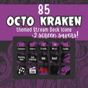 85 Octopus Kraken Cthulhu Themed Icons + 2 Screen Savers for Elgato Stream Deck | Twitch, Kick, Streamer, Stream Assets | INSTANT DOWNLOAD