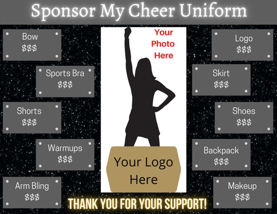 Sponsor My Cheer Uniform Template Etsy
