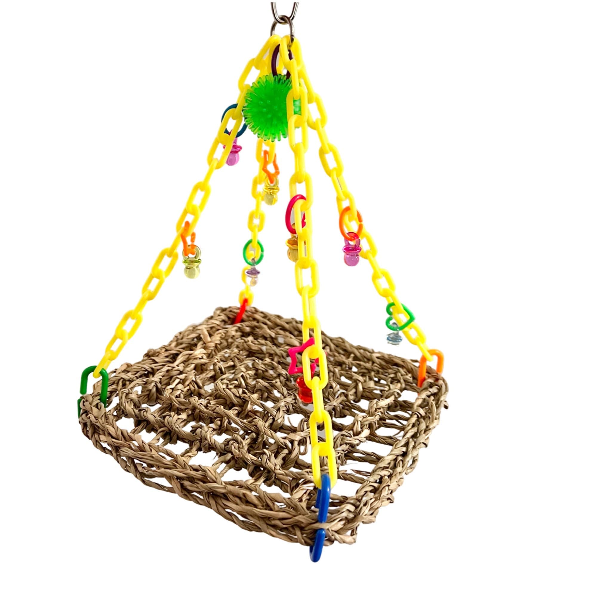 Parrot Pacifier Activity Hammock for Bird/parrots and Other Small Pets- Seagrass Mat ...