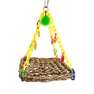 Parrot Pacifier Activity Hammock for Bird/parrots and Other Small Pets- Seagrass Mat ...
