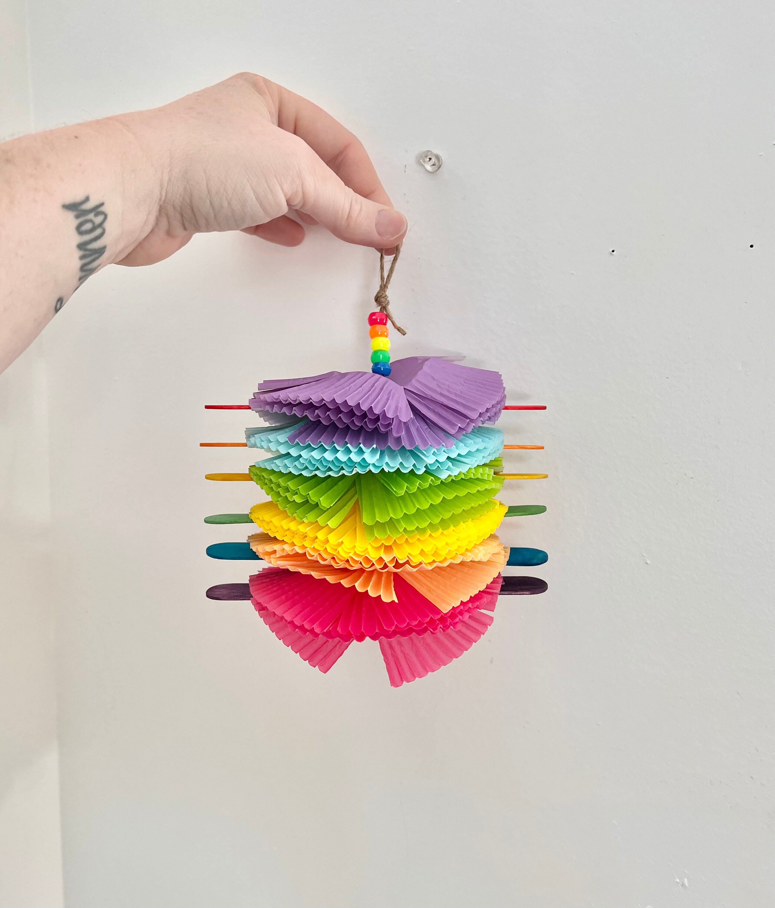 Rainbow Cupcake Tower Cupcake Liners Jumbo Popsicle Sticks Etsy