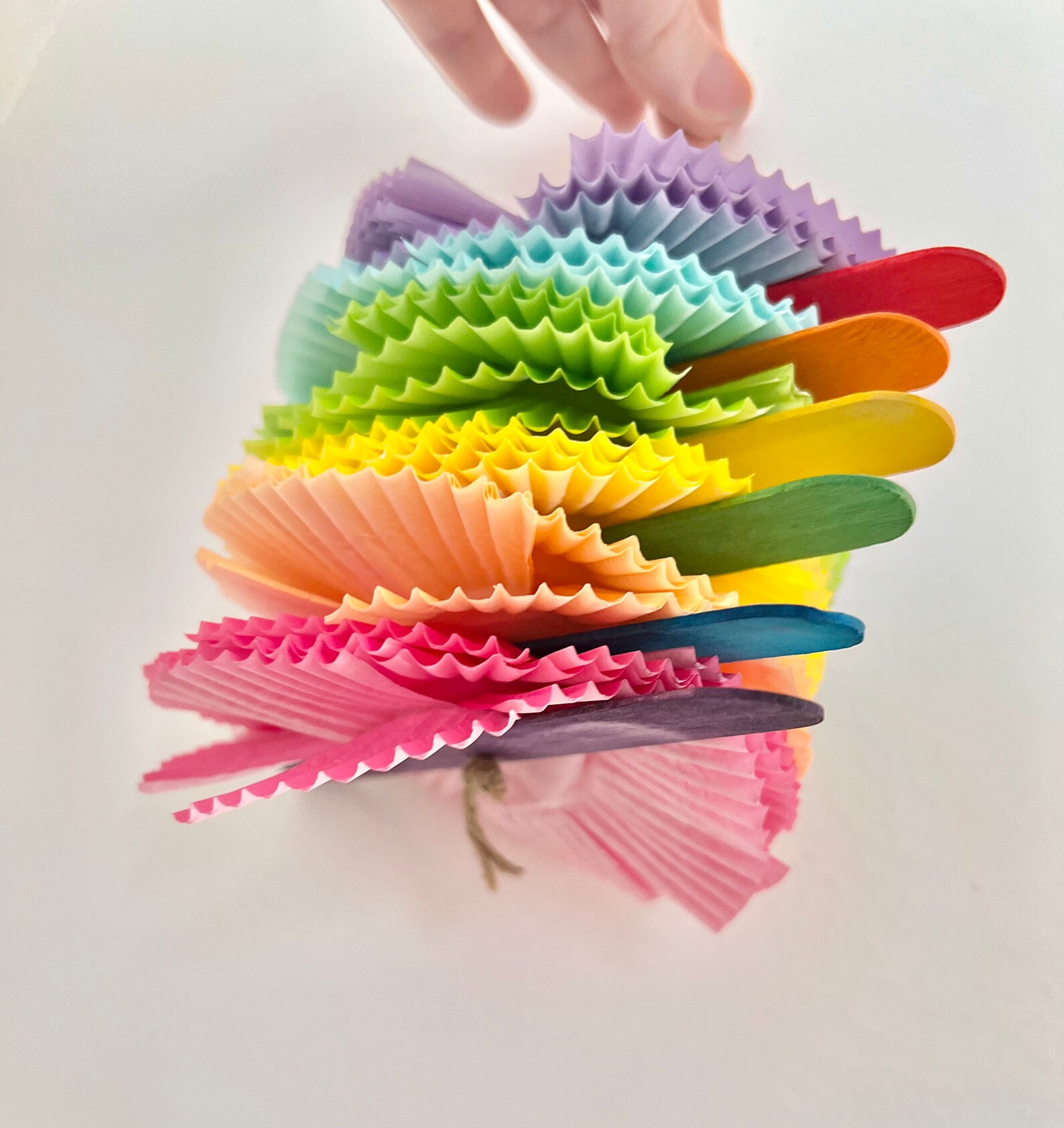 Rainbow Cupcake Tower Cupcake Liners Jumbo Popsicle Sticks Etsy