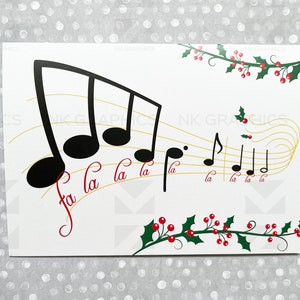 Carte pour les fêtes bilingue (anglais / français) – Fa la la la la