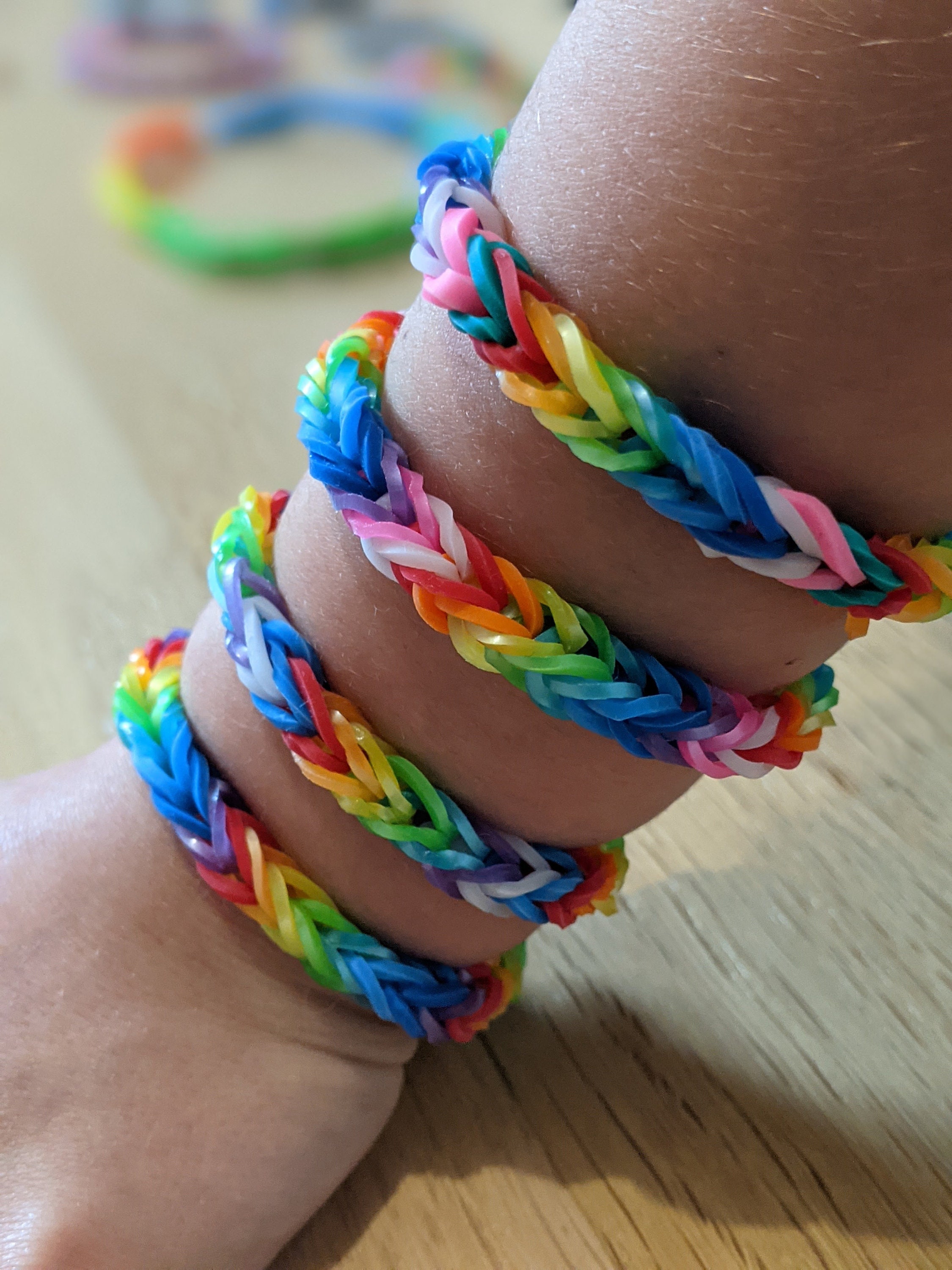 Rainbow Bracelets- Colorful Friendship Bracelet- Rainbow Loom Bracelets-  Party Favors- Birthday Gifts- For Him- For Her