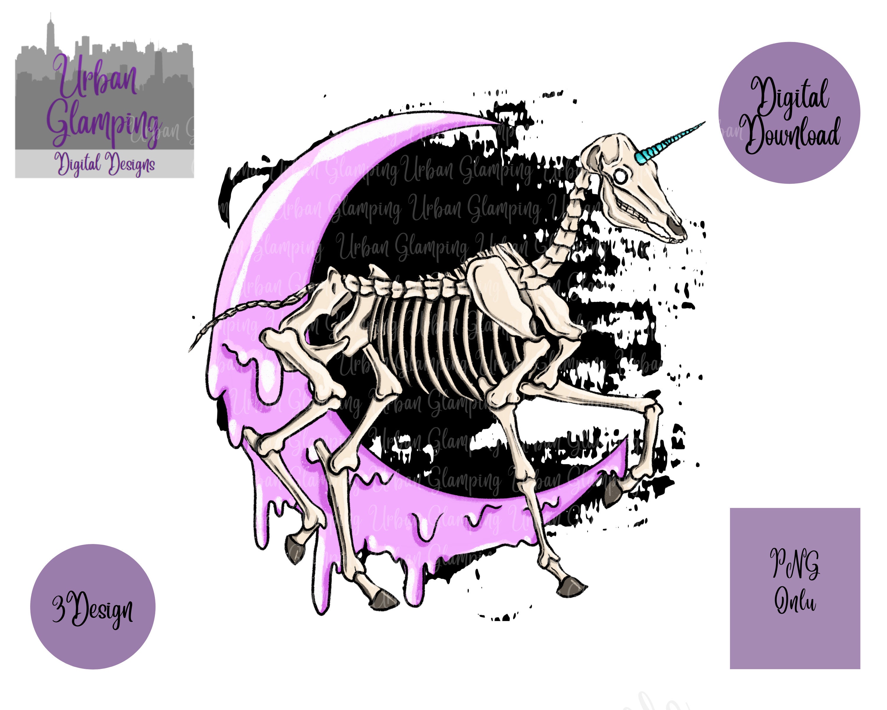 Unicorn Skeletons PNG | Digital Download | Sublimation - Etsy