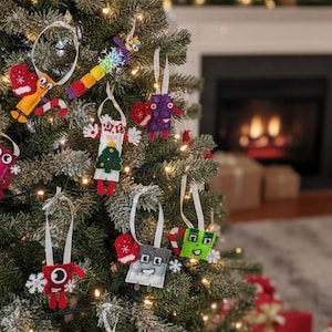 3D Zahlenblöcke 1-10, Weihnachtsanhänger, handgefertigte Rucksack-Schmuckanhänger und Kofferanhänger