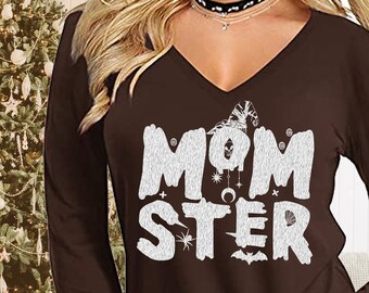 Momster Halloween SVG: Spooky Mom T-Shirt Design (Cut File)