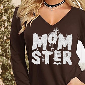 Momster ハロウィン SVG: 不気味なママの T シャツ デザイン (カットファイル)