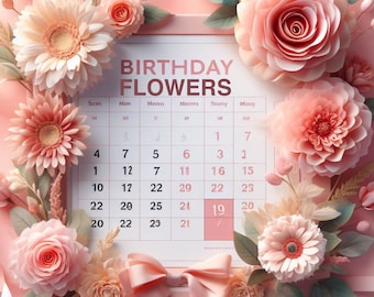 Birth Month Flower Bouquet SVG Bundle: Birthday Floral Designs (Cut Files)