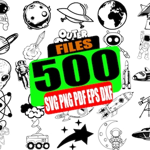 Space Planet SVG Bundle, Rocket Moon SVG, Astronaut SVG Datei für Cricut, Galaxie, ufo alien, Sonnensystem, Erde, png Datei, Cut File, Clipart