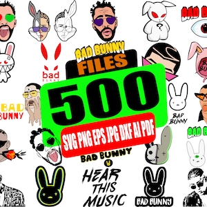Archivo SVG de Bad Bunny, paquete SVG en capas de Bad Bunny, Yo Perreo Sola SVG, Bad Bunny para cricut svg, Yo Perreo sola png, archivo cricut, archivo de corte