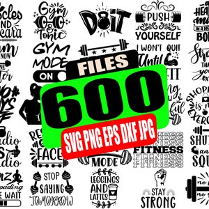 120 Gym SVG Bundle, fichier Cardio SVG, Gym Motivation SVG, Fitness svg, entraînement svg, fichier png, fichier de coupe gym, imprimable, silhouette