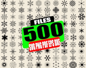 Snowflake SVG Bundle: 100 Winter Christmas Designs (Digital Download)