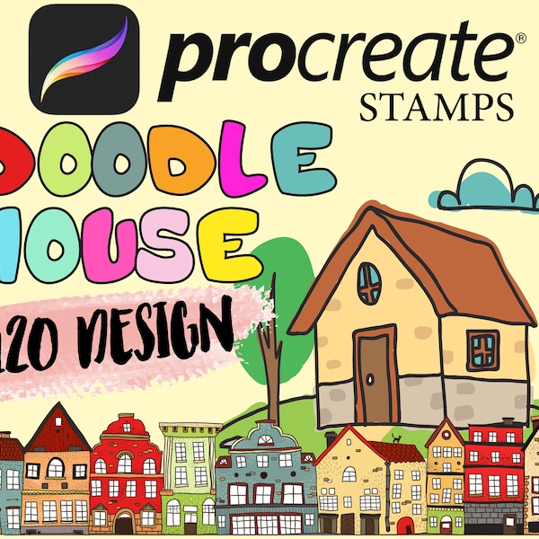 120 Doodle House Stamps Procreate Bundle, City Procreate Brushes, Home Brushes, Building Procreate, Architectural stamps, Artistic stamps