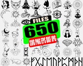 Mystical SVG Bundle: Boho Celestial Art, Magic Designs (650 Files)